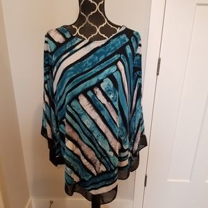 Alfani Black and Teal Tunic